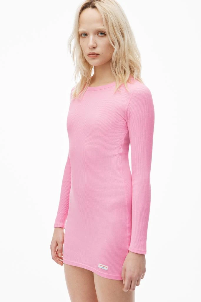chinese dress ladies Alexander Wang Moss Mesh Stripe Bi-Layer Long Sleeve Mini Dress – The  Closet New York main image 1