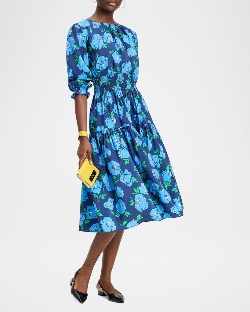 Kate Spade springtime blooms floral-print midi dress