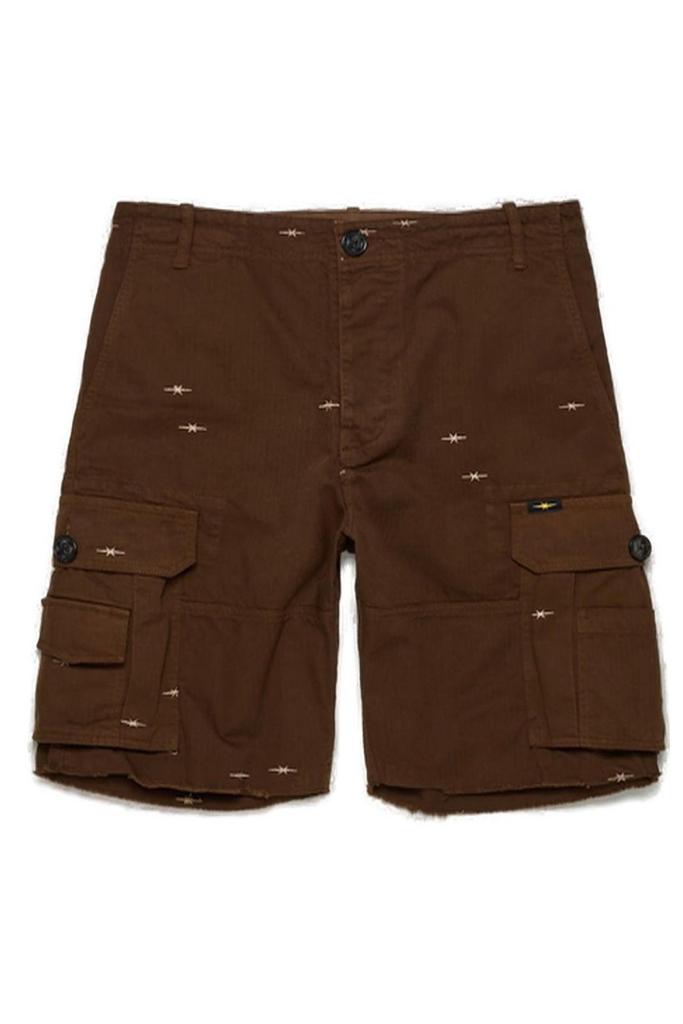 PHIPPS Phipps Raw Cut Edge Star Embroidered Chino Shorts