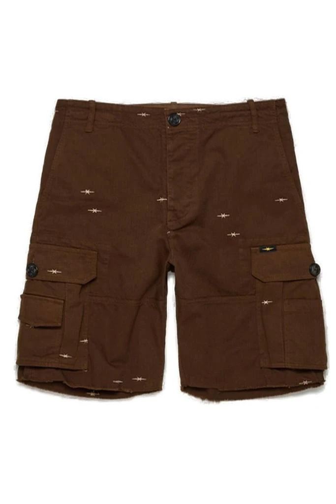 PHIPPS Phipps Raw Cut Edge Star Embroidered Chino Shorts 1
