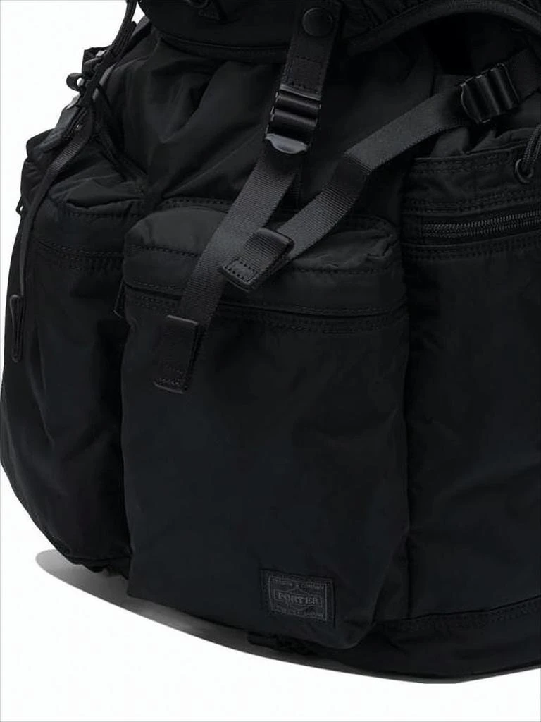 Porter Spacious Black Nylon Backpack With Drawstring Closure 4