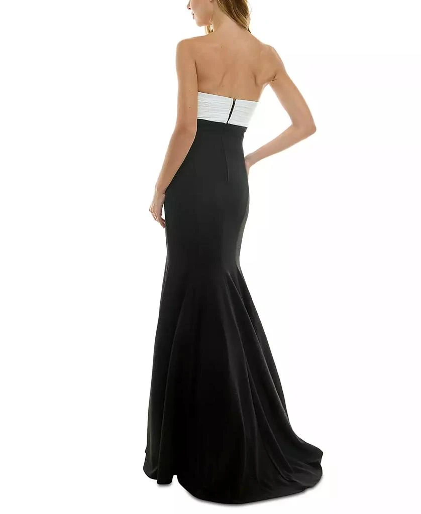 City Studios Juniors' Rosette-Trim Cutout Colorblocked Gown 2