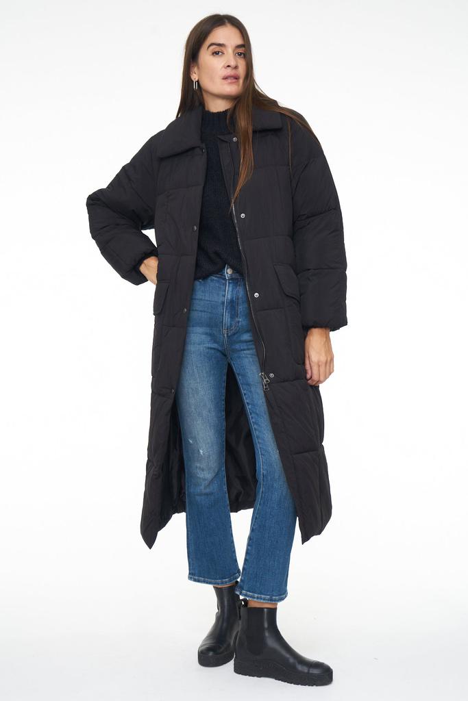 Pistola Denim Shayne Long Puffer Coat - Noir
