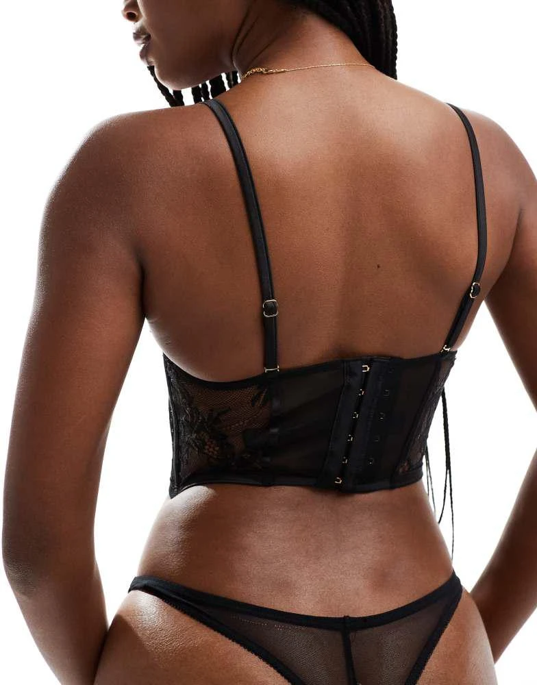 BLUEBELLA Bluebella Madeline lace and mesh wired bustier in black 2