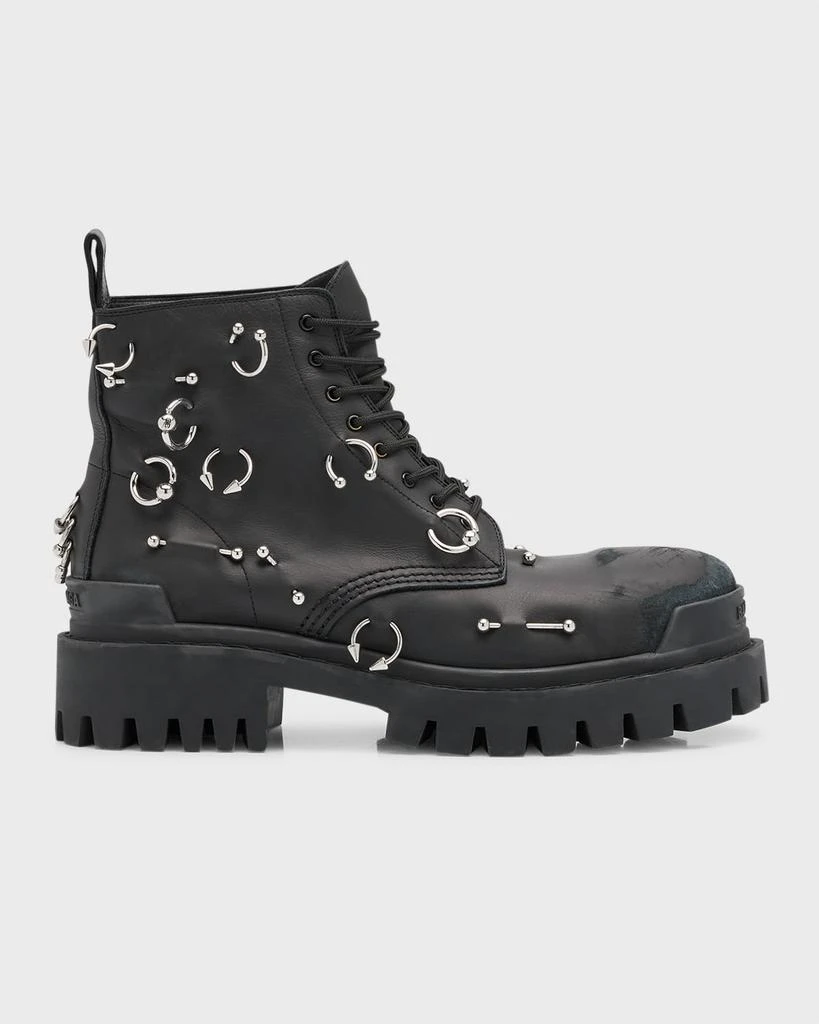 Balenciaga Men's Strike 20mm Boot With Piercings 1