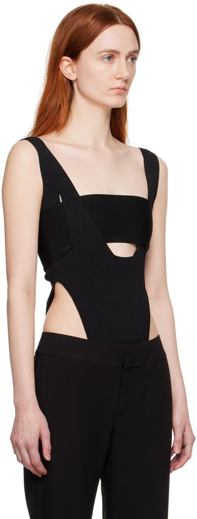 BOYAROVSKAYA Black High-Cut Bodysuit