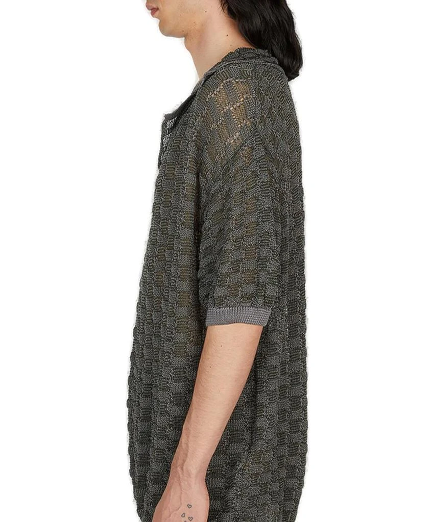 Isa Boulder Isa Boulder Basket Weave Knitted Polo Shirt 3