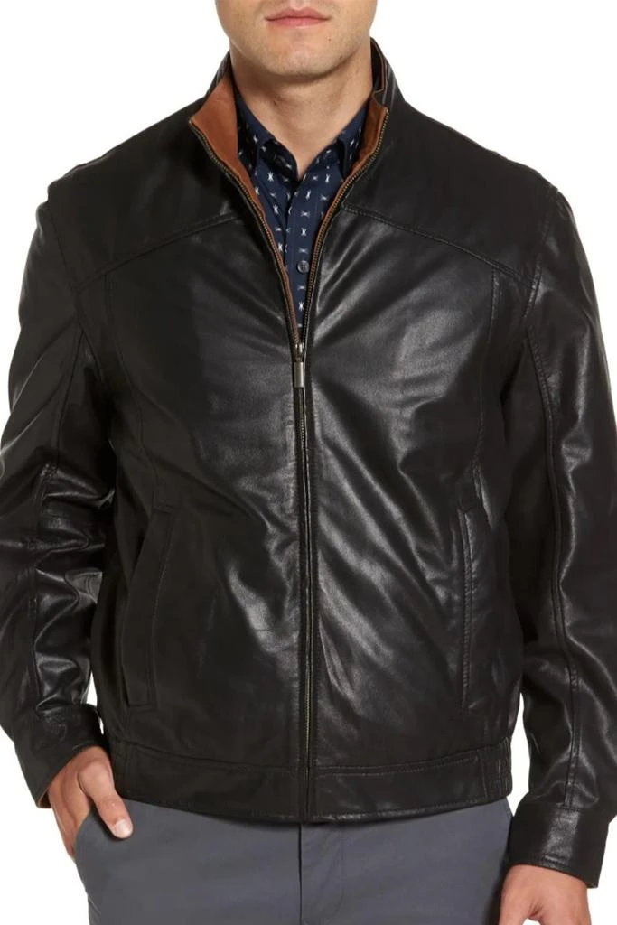 Missani Le Collezioni Contrast Trim Lambskin Leather Jacket 1