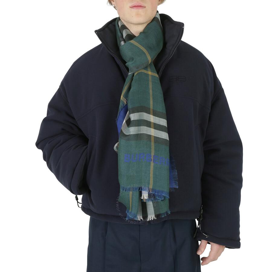 Burberry Reversible Check Wool Silk Scarf