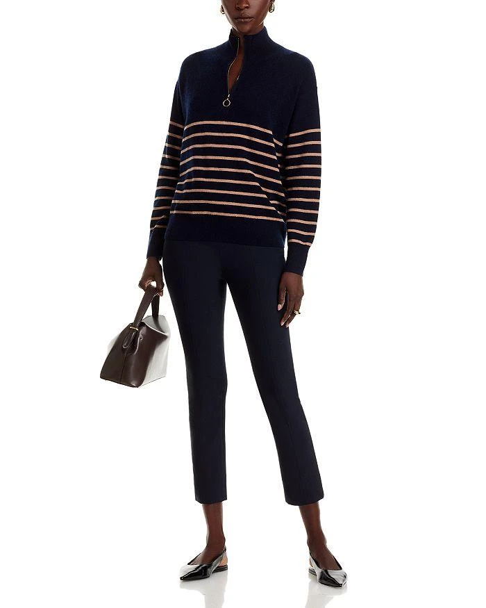 C by Bloomingdale
s Cashmere 100% Cashmere Mock Neck Quarter Zip Striped Sweater - Exclusive 2