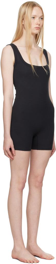 SKIMS Black Cotton Rib Onesie Romper