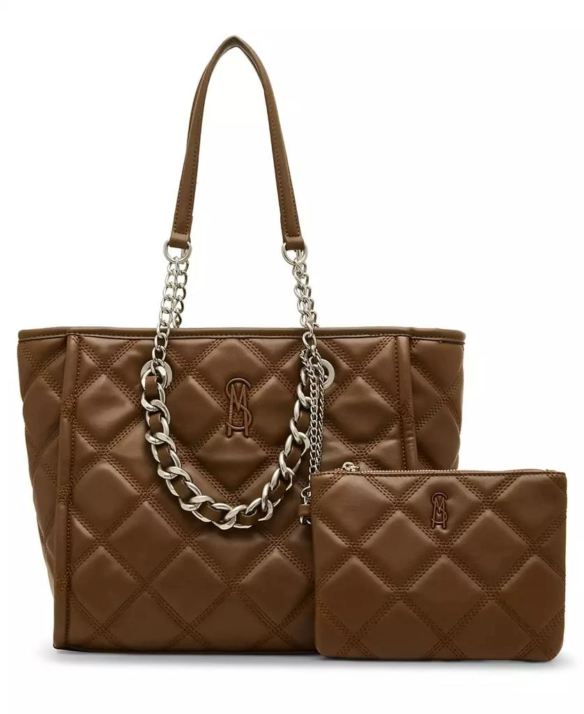 Steve Madden Katt Faux Leather Quilted Tote with Pouch 1