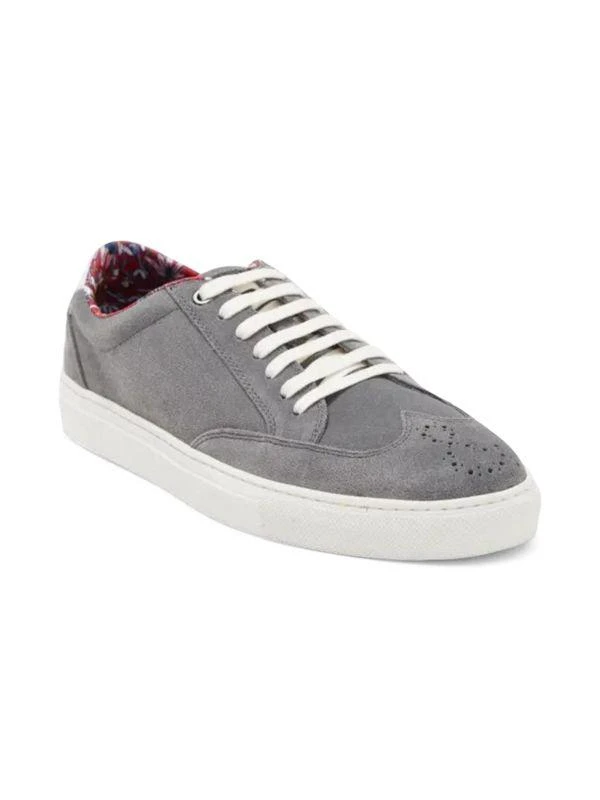 Paisley and Gray Wingtip Suede Oxford Sneakers 2