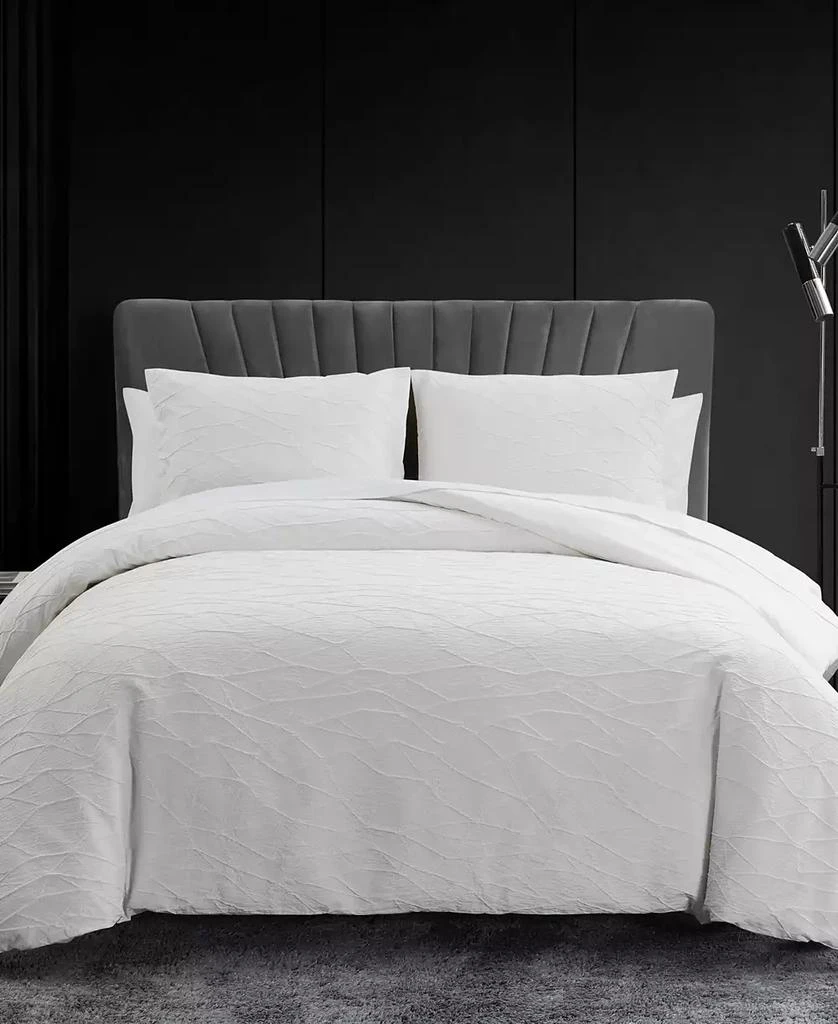 Vera Wang Abstract Crinkle 3-Pc. Duvet Cover Set 1