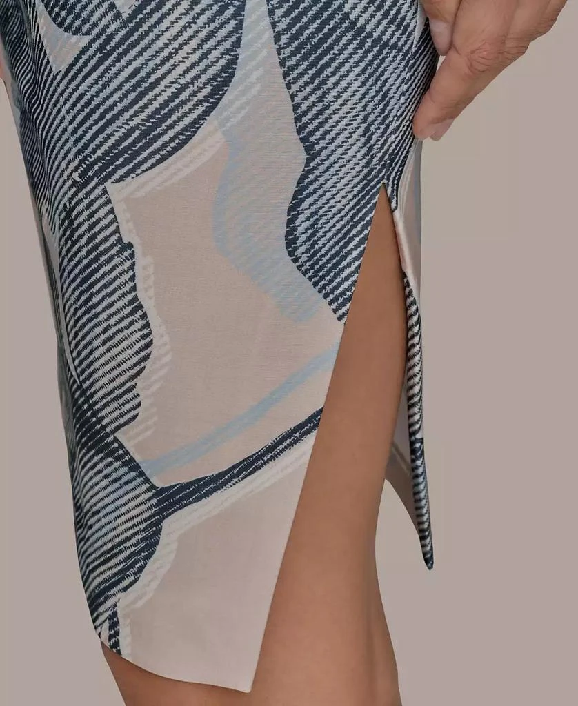 Donna Karan Women's Floral Print Square-neck Dress With Cross-back 7