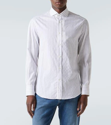 Brunello Cucinelli Striped cotton poplin shirt 3