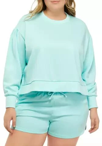 Cabana by Crown & Ivy™ By Crown Ivy  Plus Size Long Sleeve French Terry Sweatshirt 1