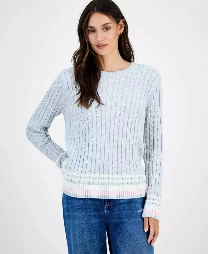 Tommy Hilfiger Women
s Cotton Cable Knit Sweater 1