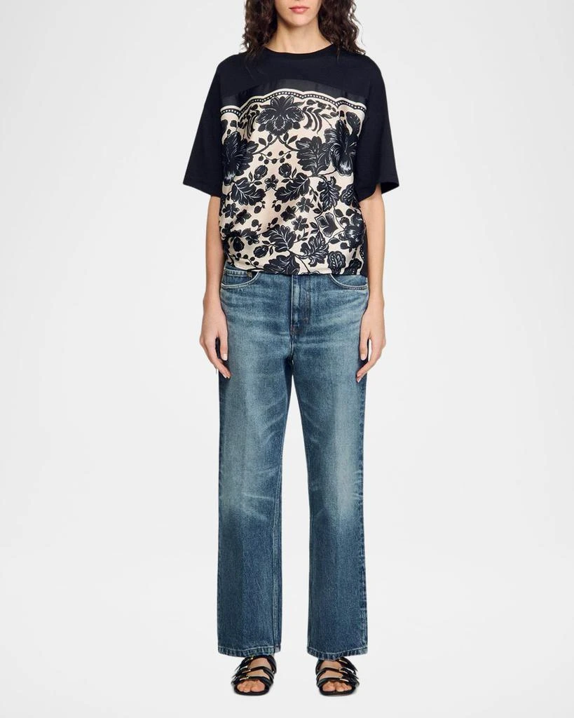 Sandro Perry Mixed-Media T-Shirt 2