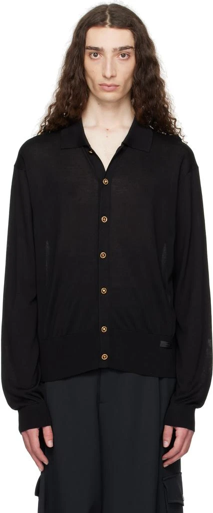 Versace Black Knit Silk Cardigan 1