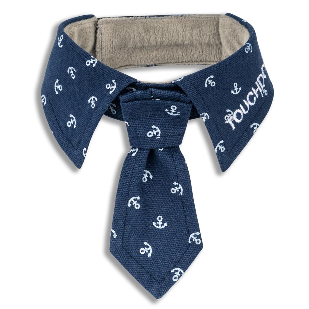 Touchdog Touchdog  Navy Pattern Easy-Adjustable Velcro Designer Accessory Fashion Dog Necktie