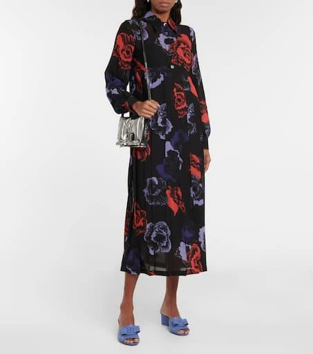 Salvatore Ferragamo Floral wool-blend midi dress 2