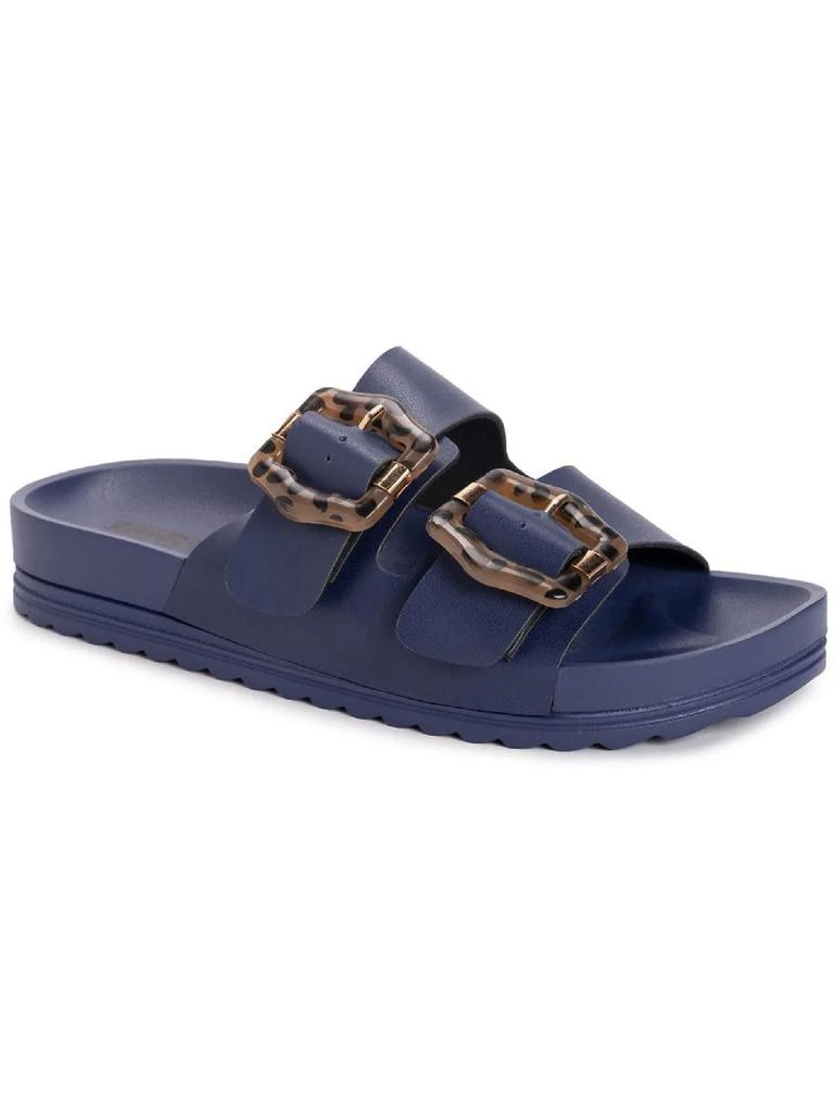MUK LUKS Grand Cayman Womens Faux Leather Adjustable Slide Sandals 4