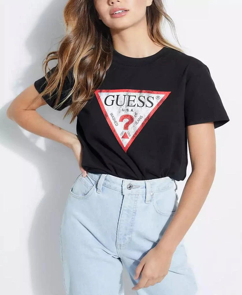 GUESS Women's Classic Fit Organic Cotton Logo T-Shirt 1