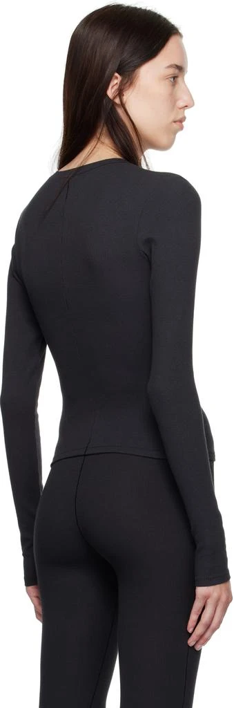 SKIMS Black Cotton Rib Long Sleeve T-shirt 3