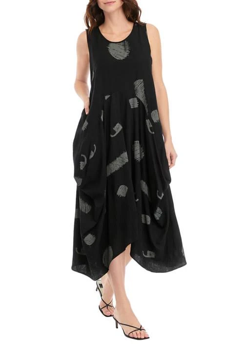 PATRIZIA LUCA Luca Womens Side Gathered Printed Midi Dress 1