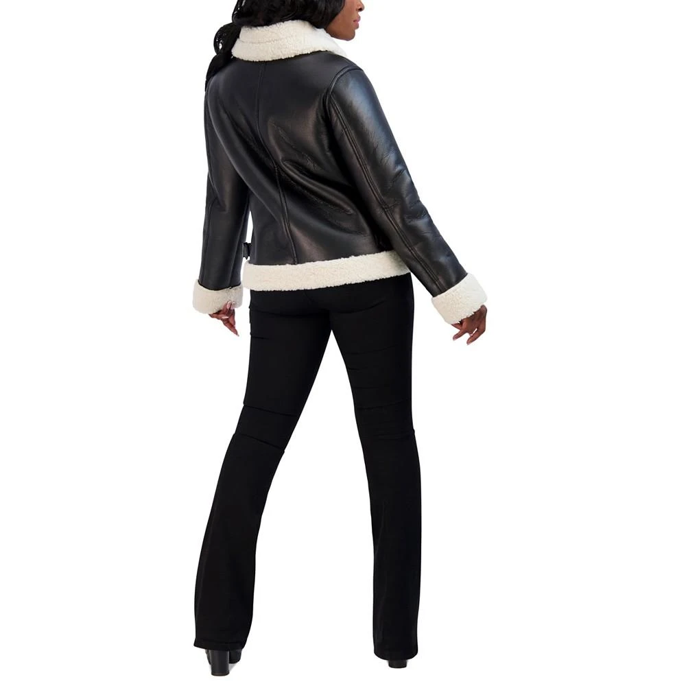 Steve Madden Juniors' Fleece-Lined Moto Jacket 2