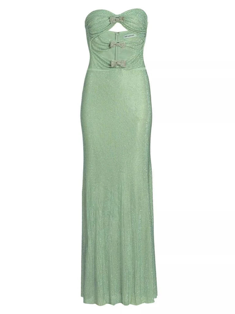Strapless Rhinestone Mesh & Cut-Out Gown  On Sale Now with Up to 51% Off |  Discover Exclusive Deals & Savings at BeyondStyle  Authentic Self Portrait  dresses|women's|10|solid|contemporary|women's  apparel|cut-out|strapless|aapi-owned or founded ...