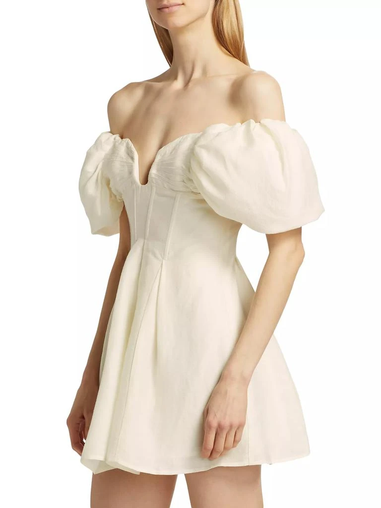 Cult Gaia Lissett Puff-Sleeve Faille Minidress 4
