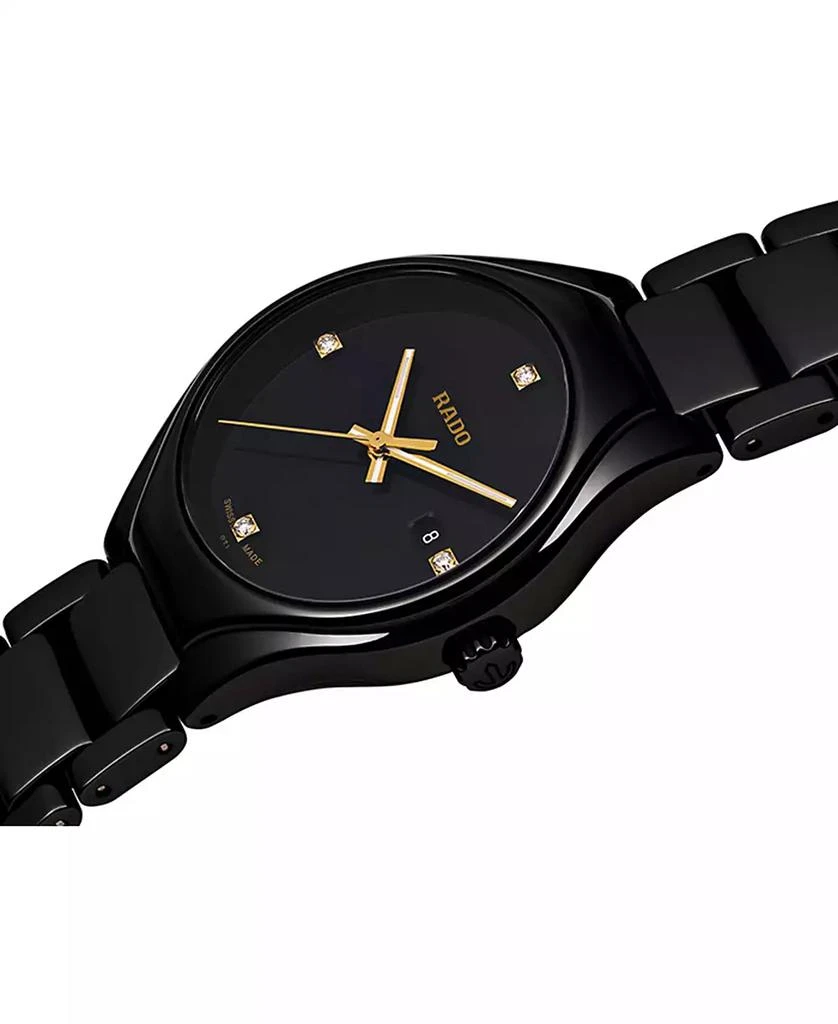 Rado Women's Swiss True Diamond Accent Black High-Tech Ceramic Bracelet Watch 30mm R27059712 6