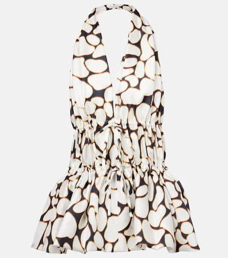 Dries Van Noten Printed halterneck silk twill top 1