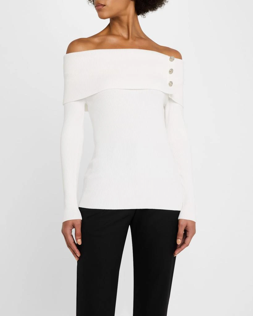 Tahari The Imani Ribbed Off-Shoulder Sweater 4