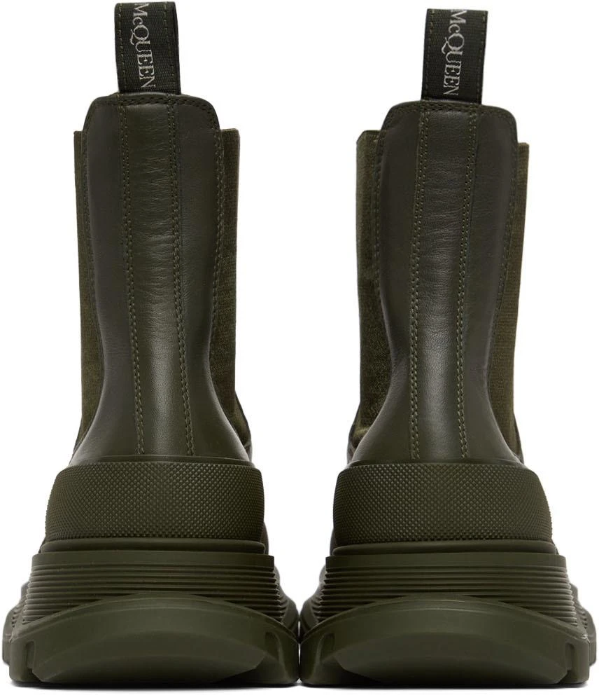 Alexander McQueen Khaki Tread Slick Chelsea Boots 4
