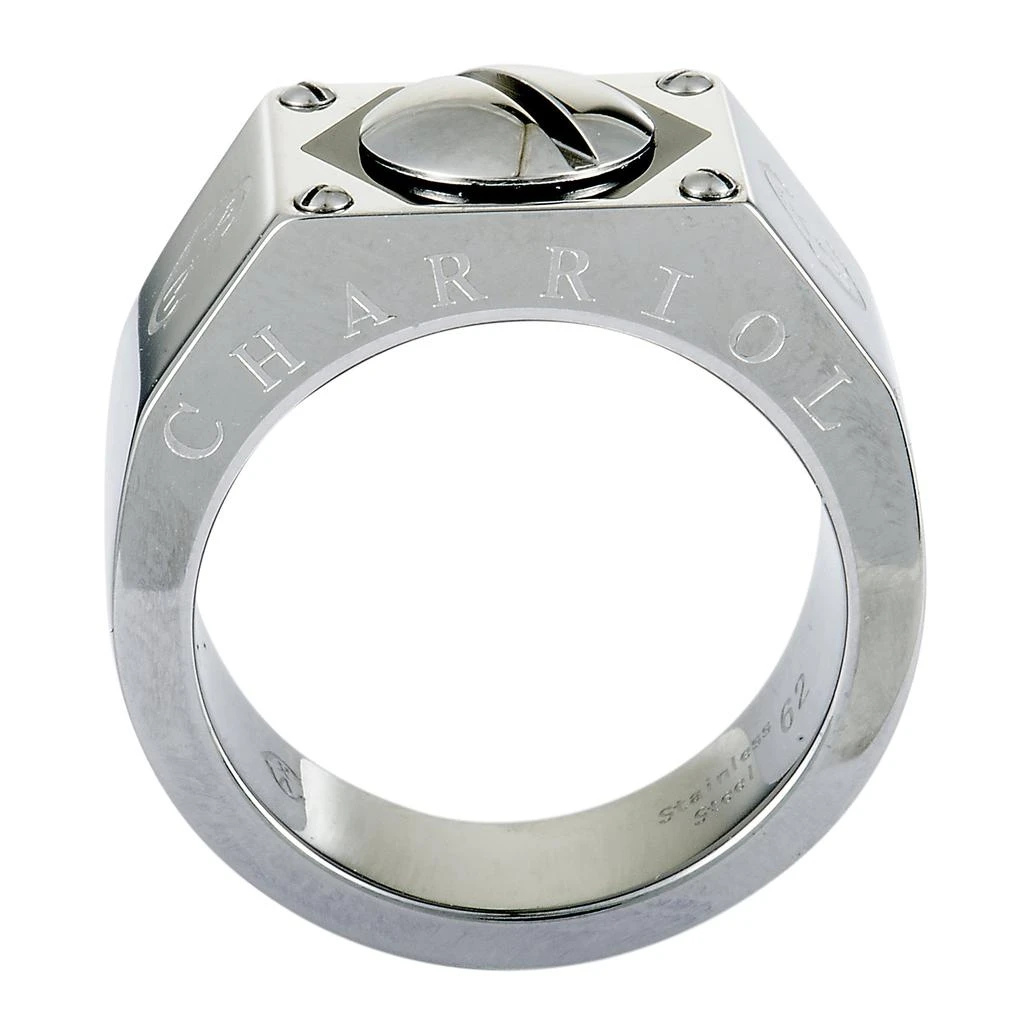 Charriol Rotonde Stainless Steel Black Epoxy Band Ring 2