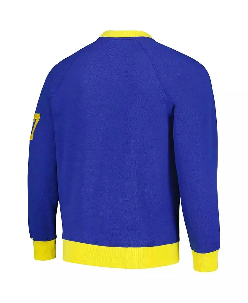 Tommy Hilfiger Men's Royal Los Angeles Rams Reese Raglan Tri-Blend Pullover Sweatshirt 2