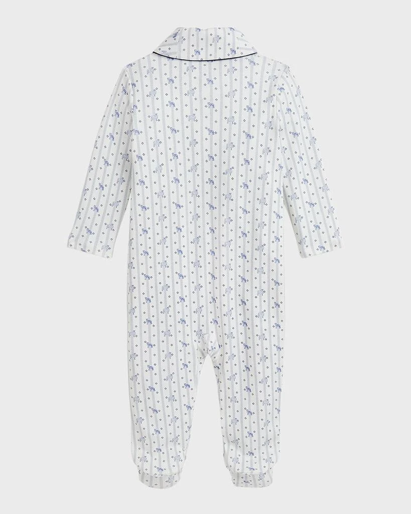Ralph Lauren Boy's Shawl Collared Animal-Print Footie, Size Newborn-9M 3
