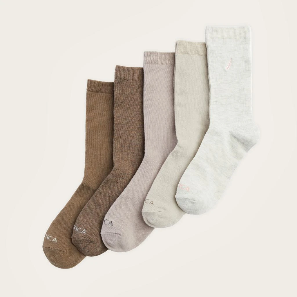 Nautica Womens Crew Dress Socks, 5-Pack 1