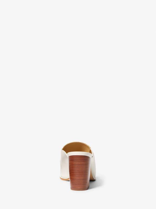 Michael Kors Tiffanie Leather and Empire Monogram Heeled Mule 3
