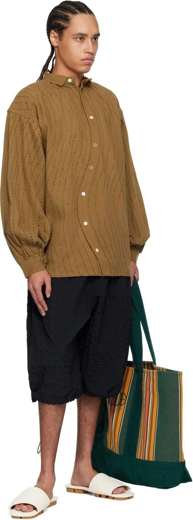 Glass Cypress Brown Curved Denim Shirt 4