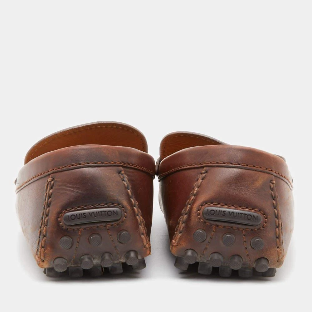 Louis Vuitton Louis Vuitton Brown Leather Hockenheim Slip On Loafers Size 41 5