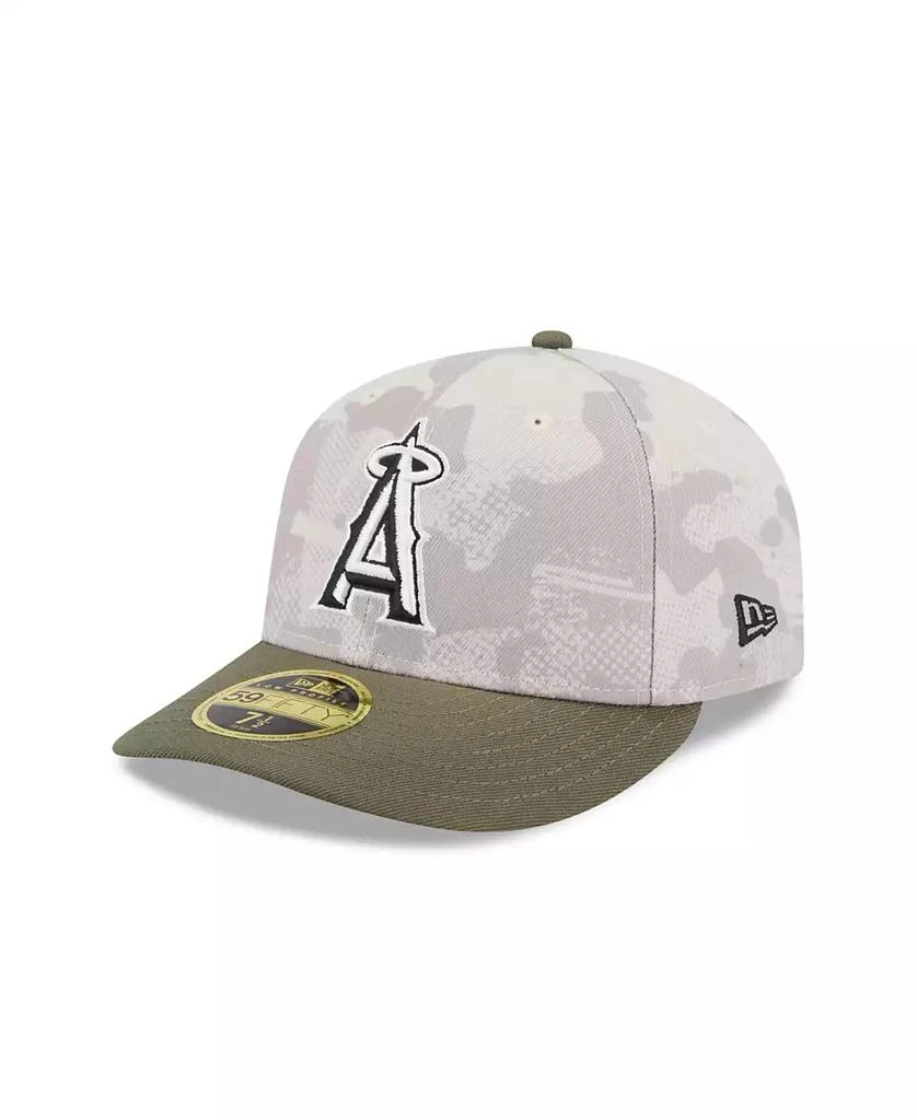 New Era Men's Light Beige/Olive Los Angeles Angels 2025 Armed Forces Day Low Profile 59FIFTY Fitted Hat 1