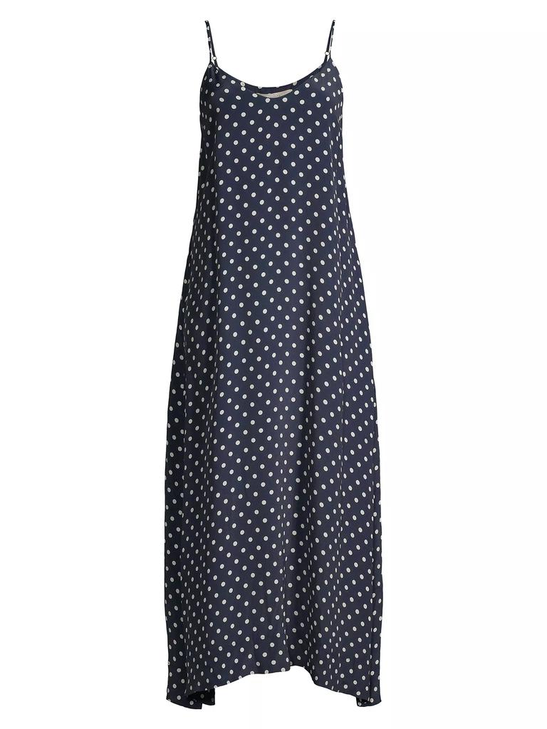 Birds of Paradis Reva Polka Dot Silk-Blend Midi Slipdress