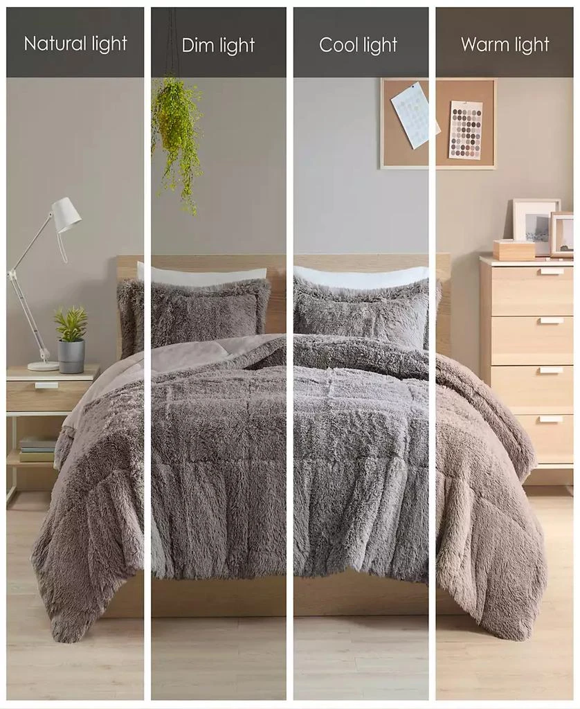 Macy's Malea Shaggy Faux-Fur 2-Pc. Comforter Set 7