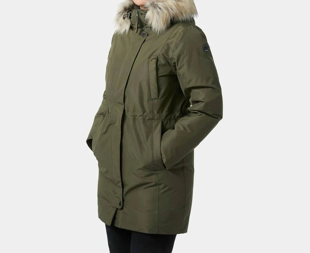 Helly Hansen Senja Insulated Winter Parka Jacket In Utility Green