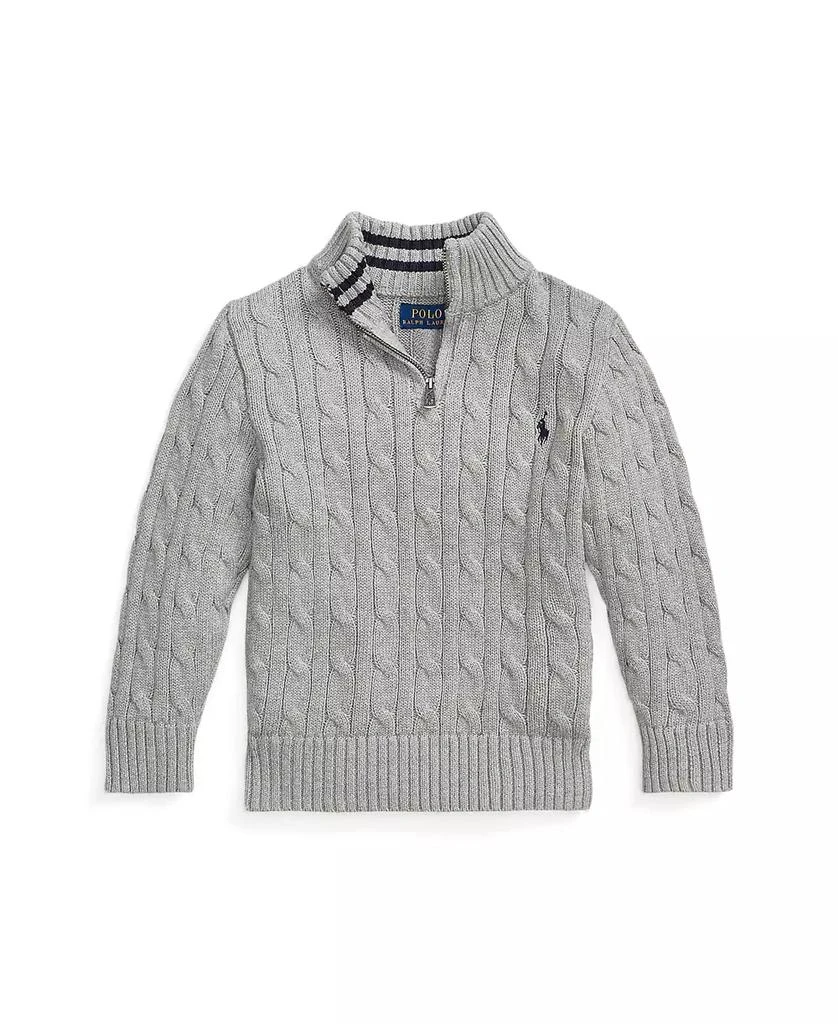 Ralph Lauren Boys 2-7 Cable-Knit Cotton Quarter-Zip Sweater 5