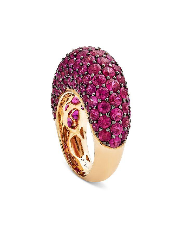 Piranesi 18K Rose Gold Dome Pink Sapphire Pavé Large Statement Ring